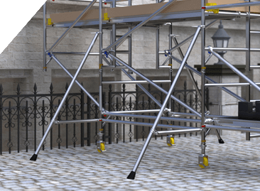 BoSS Cantilever Aluminium Access Towers - sturdy stabilisers for overall stability