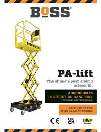 BoSS PA-lift ADDENDUM to Instruction Handbook - Outdoor Rating Addendum