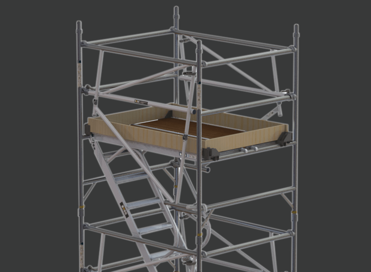 BoSS Staircase Aluminium Access Tower - self-closing trapdoor for safety