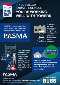 PASMA Tower Safety Week - follow PASMA's guidance